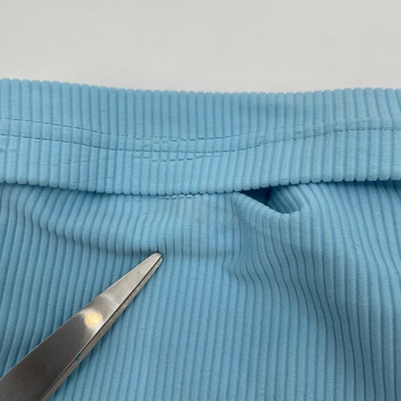 Jonathan Simkhai Swim Bikini Bottom Size Large Ribbed Horizon Blue Belt NWT - Picture 10 of 16